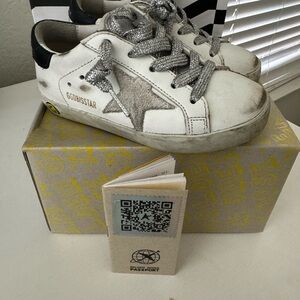 Golden Goose Kids White and Gray Star Sneakers